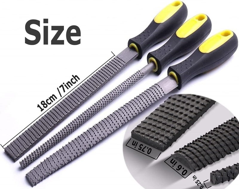 Telont AihuiWood Rasp File Set 3 Pack Wood File Woodworking Files, Round, Half-round, Flat File Rasp High Quality Carbon Steel Rasp File for Woodworking Shaping, Sharping Wood - Image 5